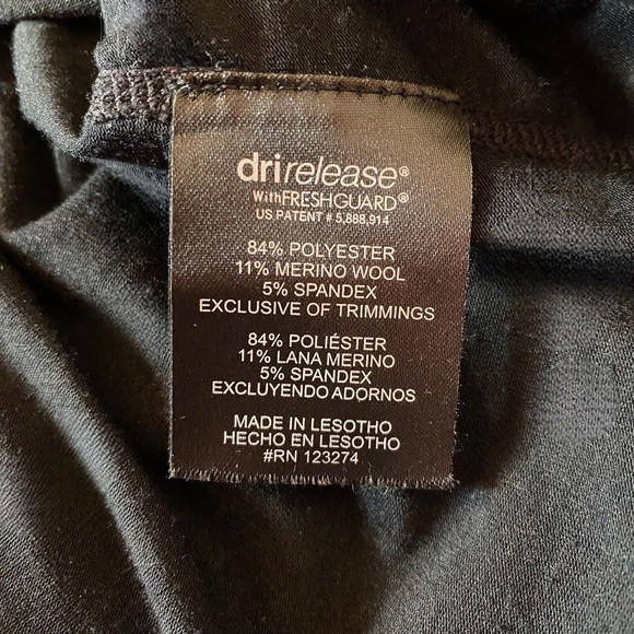 Merino Blend by Paradox 1/4 Zip Activewear Base Layer Top Black/Teal Women’s S - Picture 9 of 10